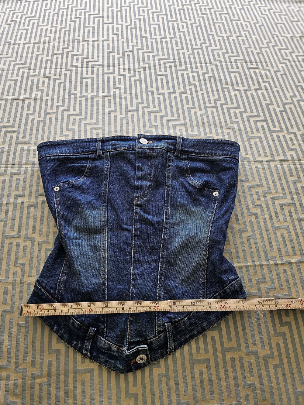 Commense Dark Blue Denim Corset Top - Picture 4 of 5